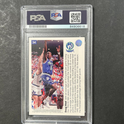 1993-94 Upper Deck #34 Doug West Signed Card AUTO PSA Slabbed Minnesota Timberwo