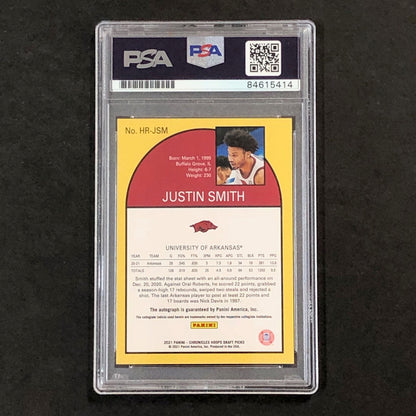2021 NBA Hoops Tribute #JR-JSM Justin Smith Signed Card AUTO 10 PSA Slabbed Arka