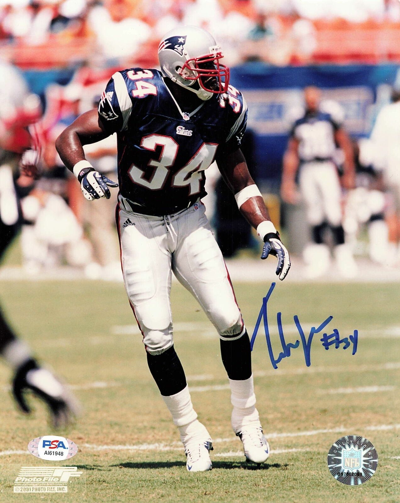 Tebucky Jones signed 8x10 photo PSA/DNA New England Patriots Autographed