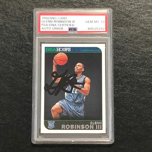 2014-15 NBA Hoops #294 Glenn Robinson III Signed Card AUTO 10 PSA Slabbed RC Min