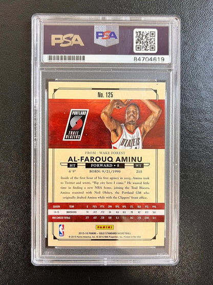 2015-16 Panini Gold Standard #125 Al-Farouq Aminu Signed Card AUTO PSA Slabbed T