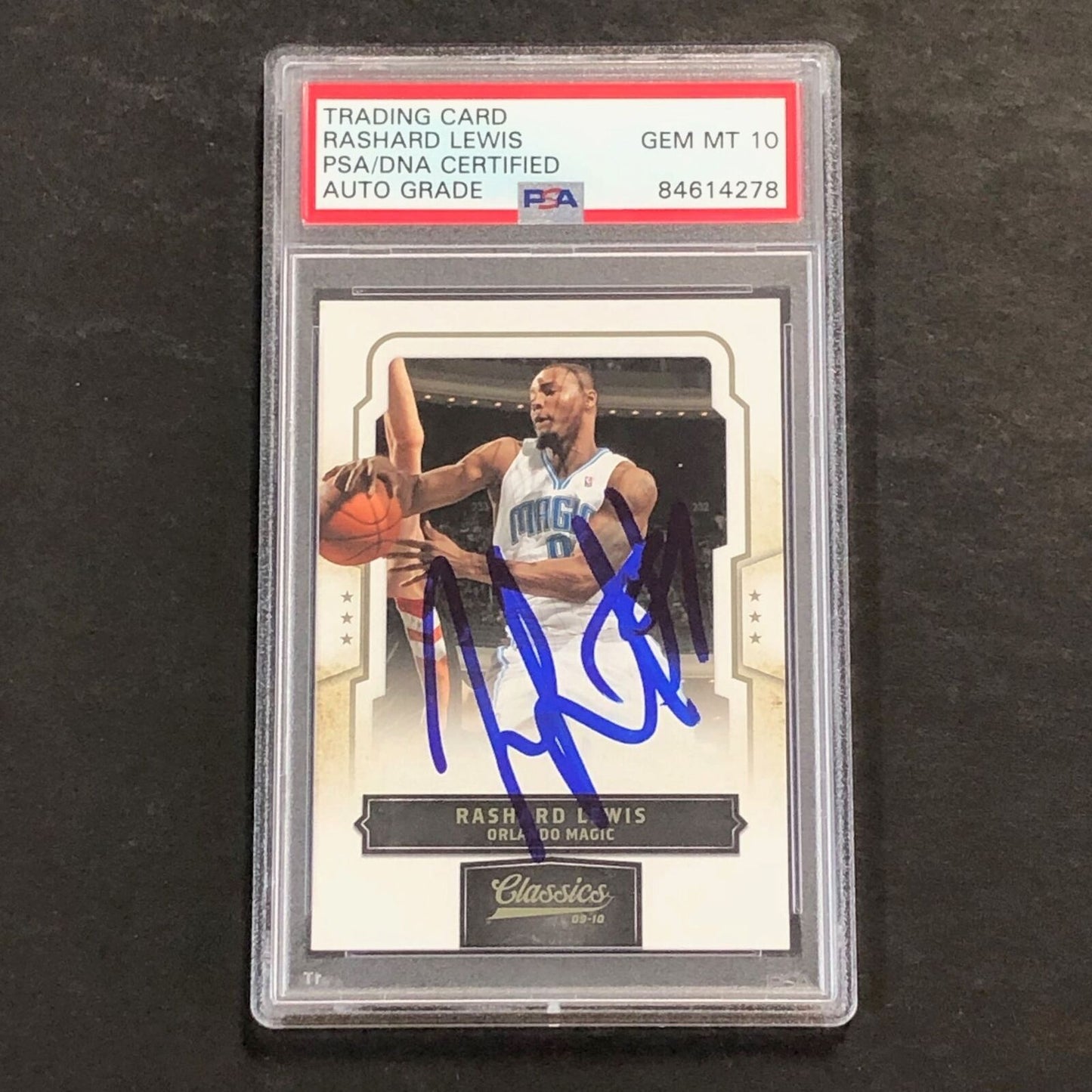 2009-10 Classics Basketball #79 Rashard Lewis Signed Card AUTO 10 PSA/DNA Slabbe