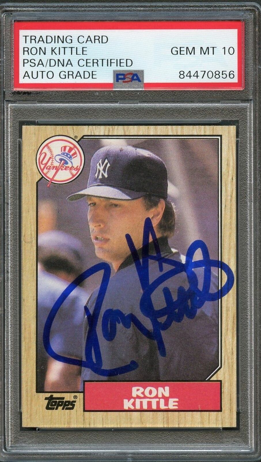 1987 TOPPS #584 Ron Kittle Signed Card PSA Slabbed Auto 10 Yankees