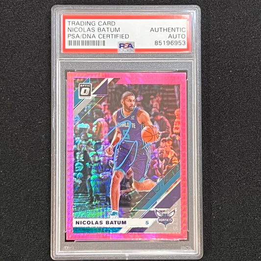 2019-20 Panini Donruss Optic #24 Nicolas Batum Signed Card AUTO PSA Slabbed Horn