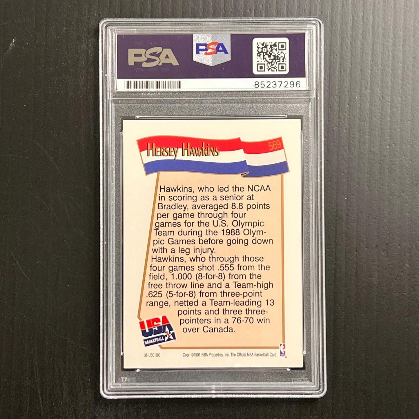 1988 NBA Hoops Hersey Hawkins Signed Card PSA Slabbed 76ers