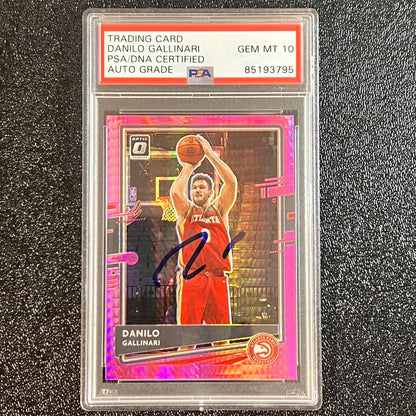 2020-21 Panini Donruss Optic #7 Danilo Gallinari Signed Card AUTO 10 PSA Slabbed
