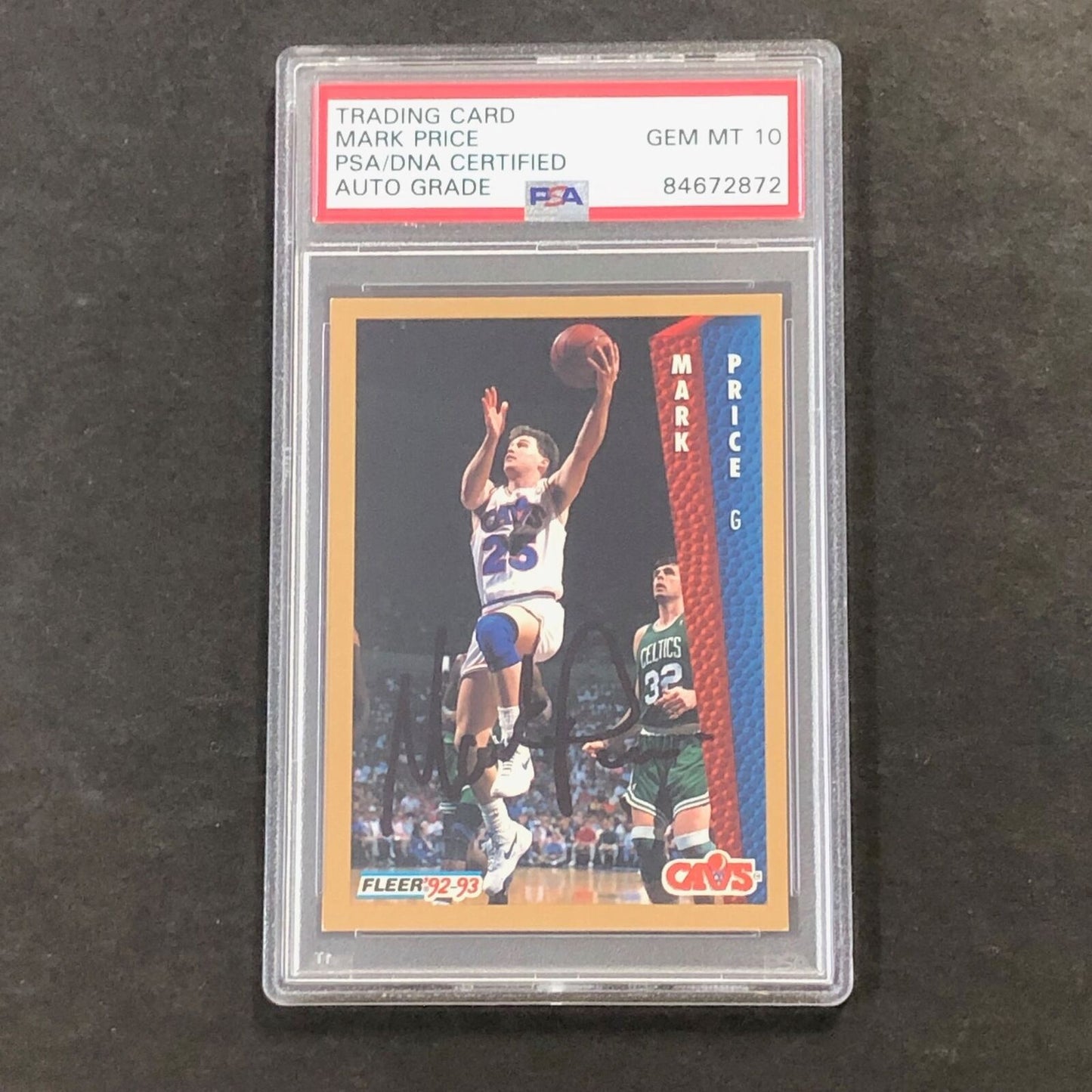 1992-93 Fleer #43 Mark Price Signed Card PSA AUTO 10 Slabbed Cavaliers