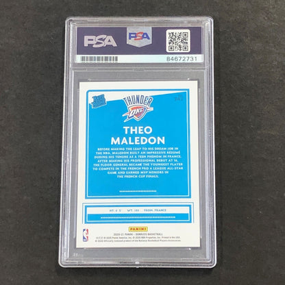 2020-21 Donruss Rated Rookie #242 Theo Maledon Signed Card AUTO 10 PSA Slabbed R