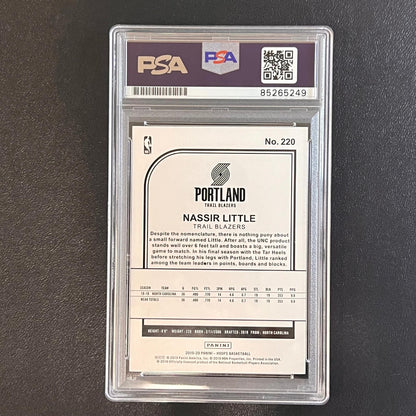 2019-20 NBA Hoops #220 Nassir Little Signed Rookie Card AUTO PSA Slabbed RC Blaz