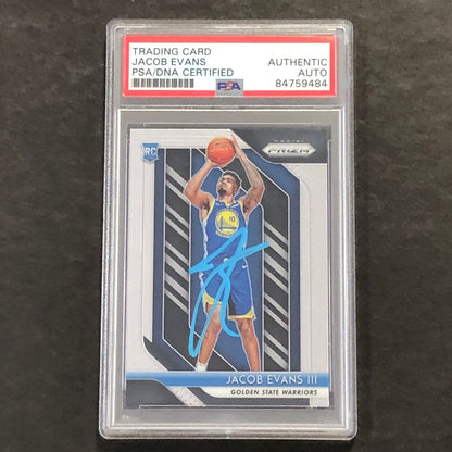 2018-19 Panini Prizm #212 Jacob Evans Signed Rookie Card AUTO PSA Slabbed RC War