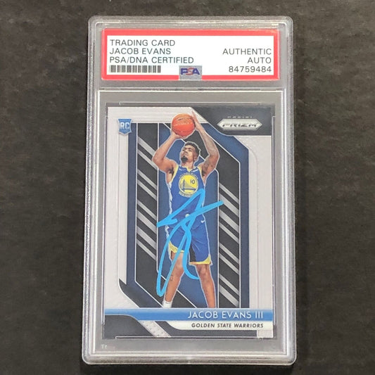 2018-19 Panini Prizm #212 Jacob Evans Signed Rookie Card AUTO PSA Slabbed RC War