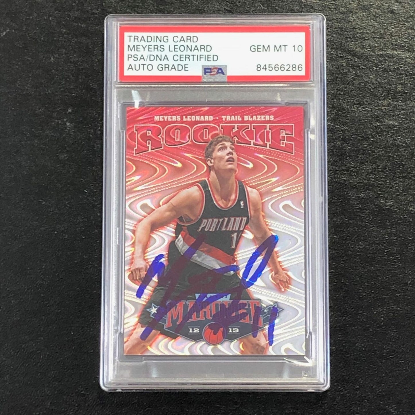 2012-13 Panini Marquee #192 Meyers Leonard Signed Card AUTO 10 PSA Slabbed RC Po