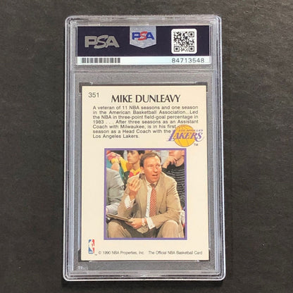 1990 NBA Hoops #351 Mike Dunleavy Signed Card AUTO PSA Slabbed Spurs/Lakers