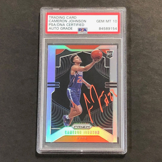 2019-20 Panini Prizm Silver #257 Cameron Johnson Signed Card PSA Slabbed Auto 10