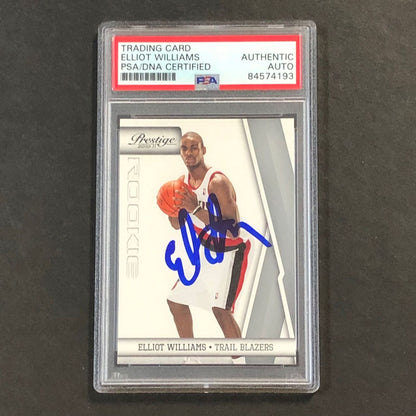 2010-11 Panini Prestige #231 Elliot Williams Signed Card AUTO PSA Slabbed Blazer