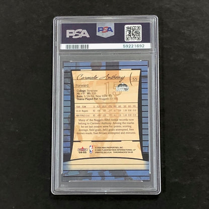 2004 Fleer Throwbacks #55 Carmelo Anthony PSA 7 NM Nuggets