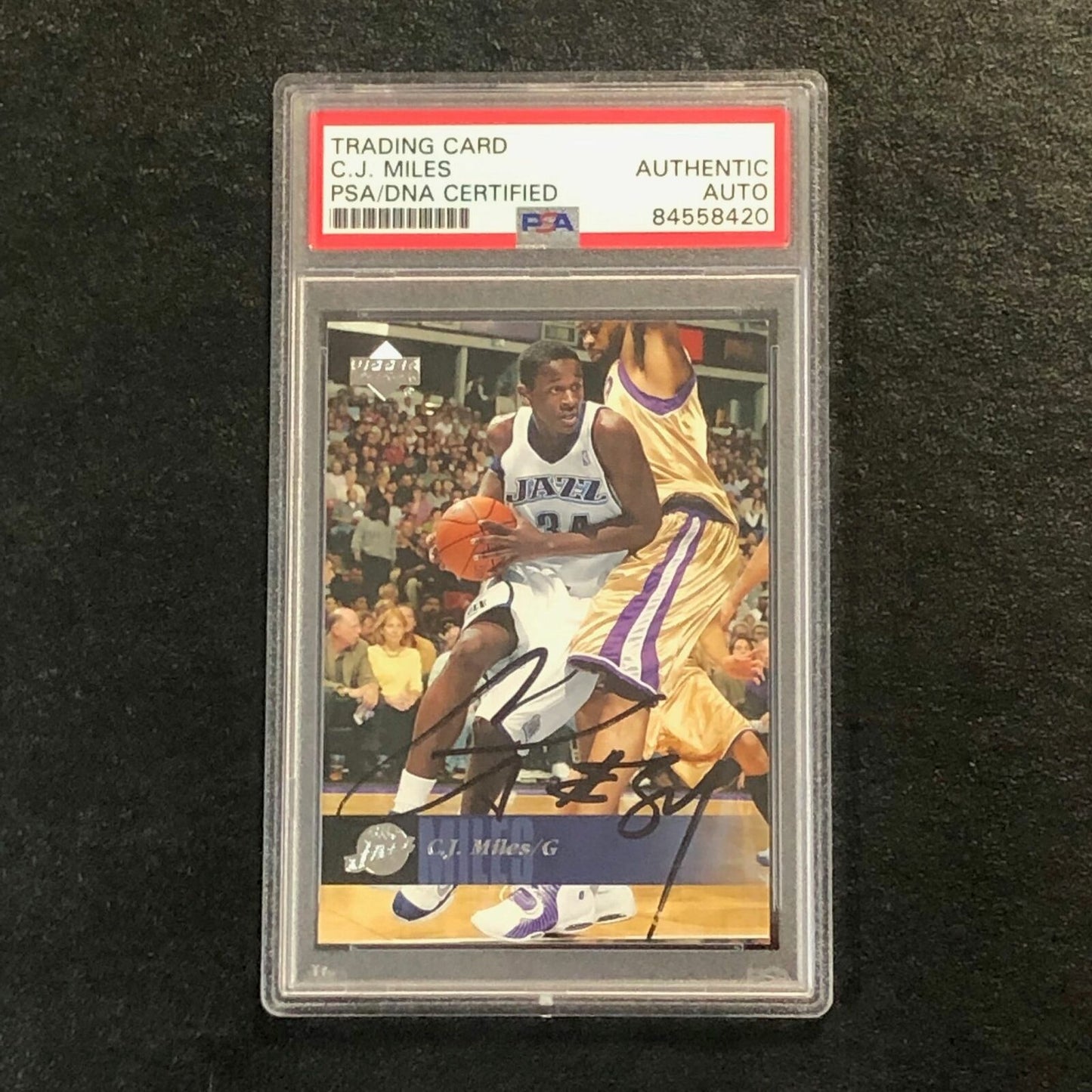 2006-07 Upper Deck #192 C.J. Miles Signed Card PSA Slabbed Jazz