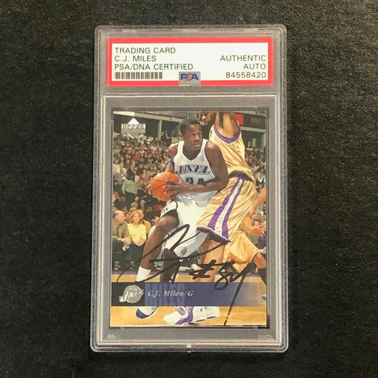 2006-07 Upper Deck #192 C.J. Miles Signed Card PSA Slabbed Jazz