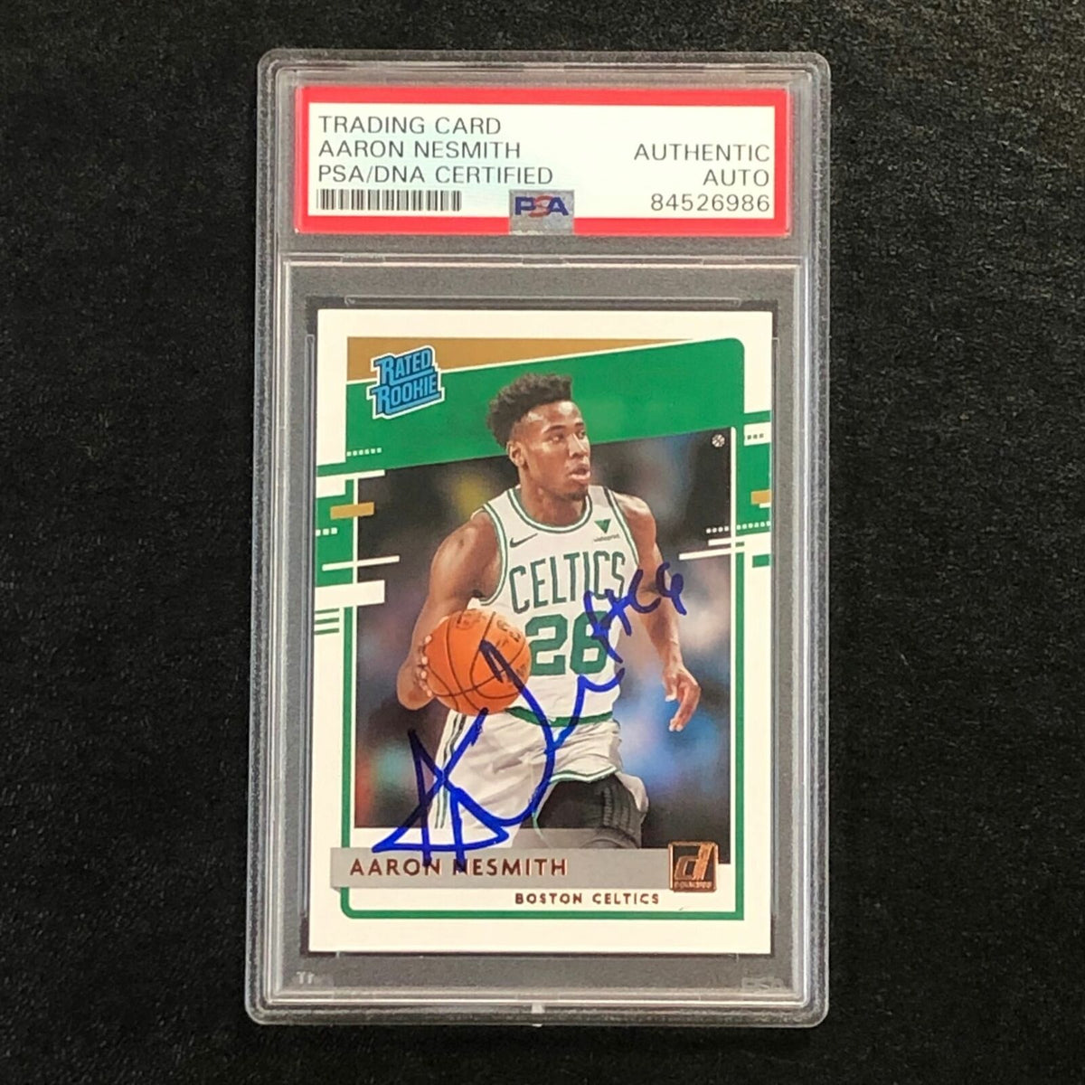 2020-21 Donruss Rated Rookie #232 Aaron Nesmith Signed Card AUTO PSA Slabbed RC