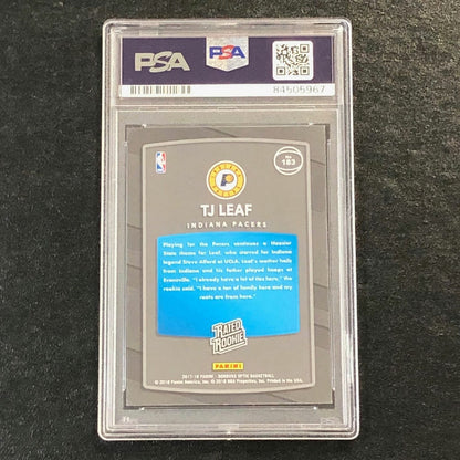 2017-18 Optic Rated Rookie #183 TJ Leaf Signed Card AUTO PSA Slabbed RC Pacers