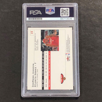 2001 Fleer Premium #15 DerMarr Johnson Signed Card AUTO PSA Slabbed Hawks