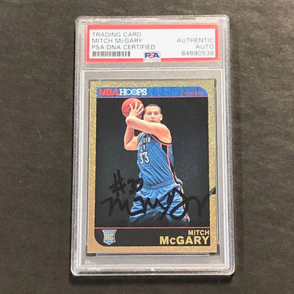 2014-15 NBA Hoops #278 Mitch McGary Signed Card AUTO PSA Slabbed RC Thunder