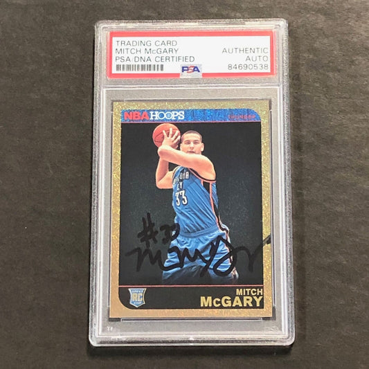 2014-15 NBA Hoops #278 Mitch McGary Signed Card AUTO PSA Slabbed RC Thunder