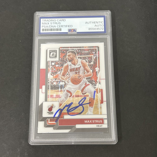 2022-23 Panini Donruss Optic #168 Max Strus signed card PSA Miami Heat