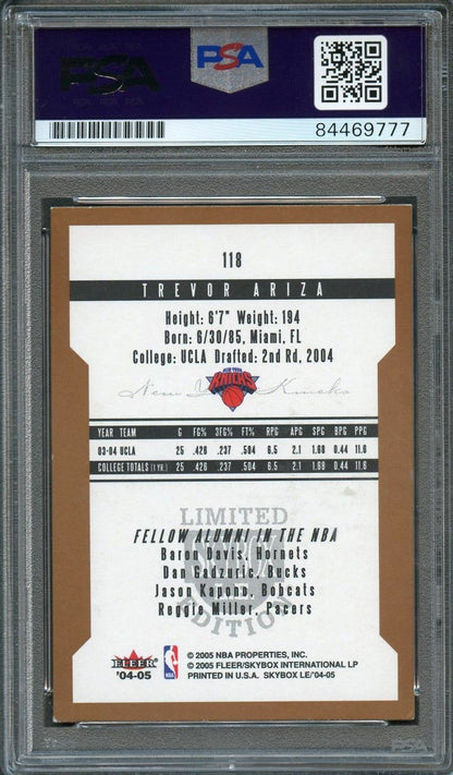 2004-05 SkyBox LIMITED EDITION #118 Trevor Ariza Signed Card AUTO PSA Slabbed Kn
