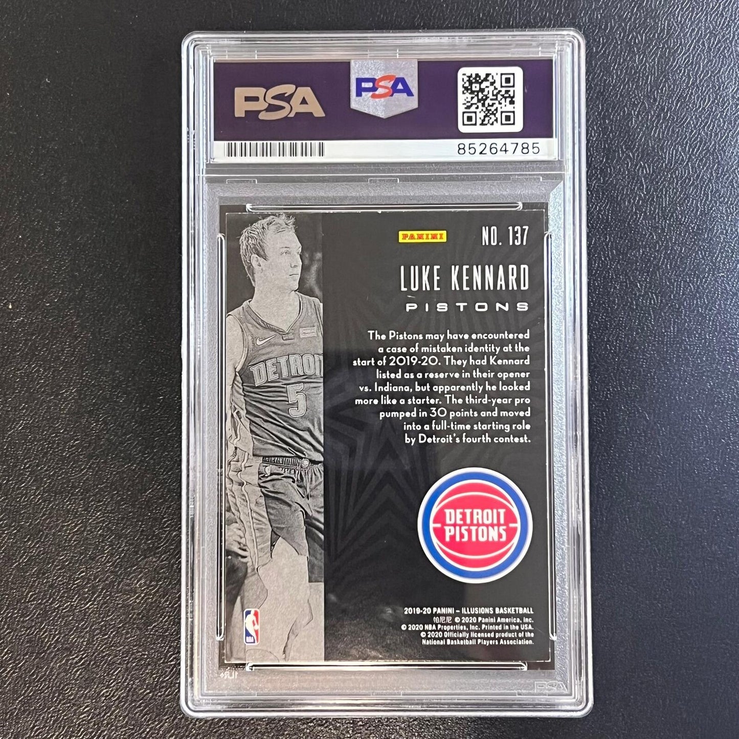 2019-20 Panini Illusions #137 Luke Kennard Signed Rookie Card AUTO PSA Slabbed P