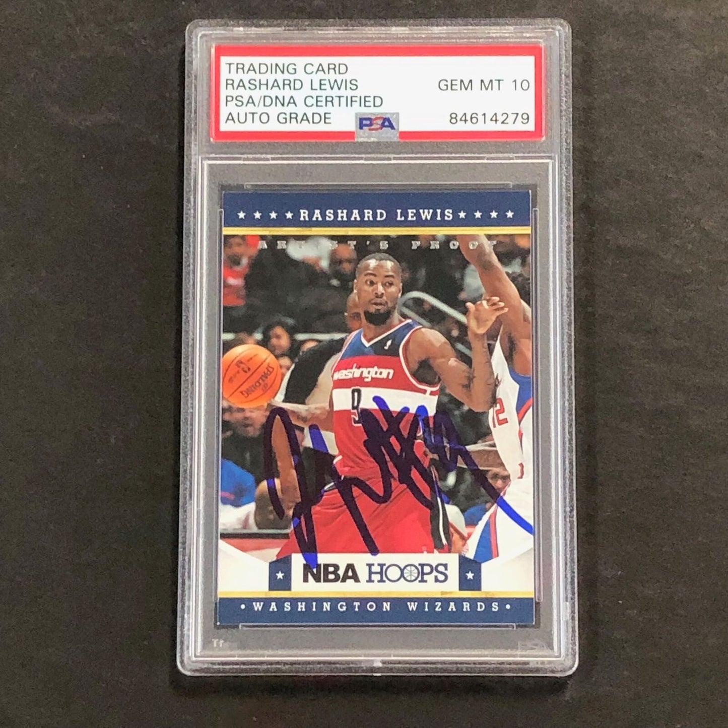 2012-13 NBA Hoops #177 Rashard Lewis Signed Card AUTO 10 PSA/DNA Slabbed Wizards