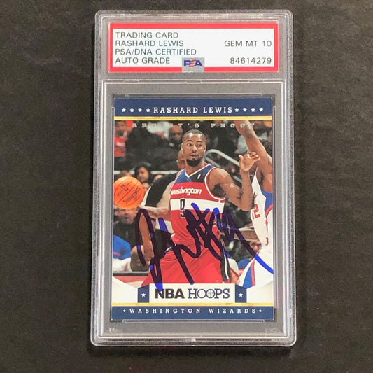 2012-13 NBA Hoops #177 Rashard Lewis Signed Card AUTO 10 PSA/DNA Slabbed Wizards