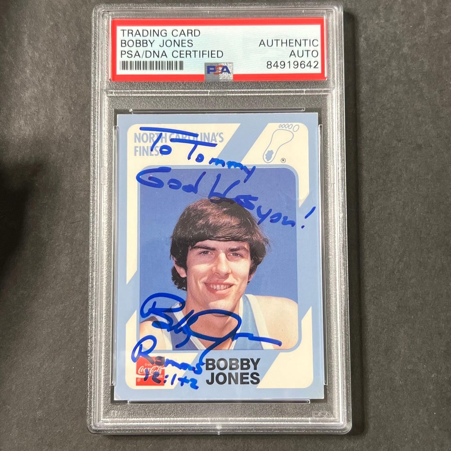 1989-90 Collegiate Collection #44 Bobby Jones Signed Card AUTO PSA Slabbed North