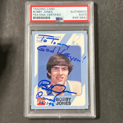 1989-90 Collegiate Collection #44 Bobby Jones Signed Card AUTO PSA Slabbed North