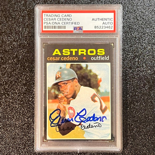 1971 Topps #237 Cesar Cedeno Signed Card PSA Slabbed Auto Astros