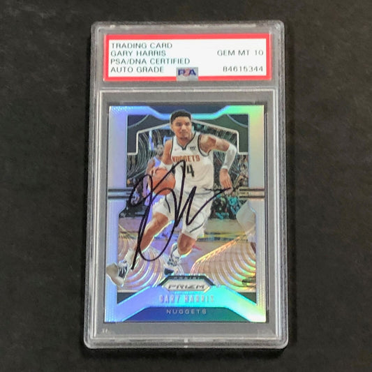 2019-20 Panini Prizm Silver #89 Gary Harris Signed AUTO 10 PSA Slabbed Nuggets