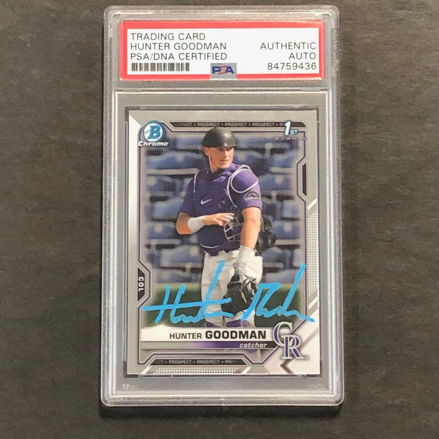 2022 Bowman Draft Chrome 1st Bowman #BDC-66 Hunter Goodman Signed Card PSA Slabb