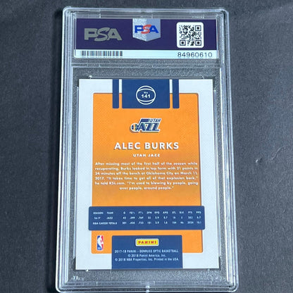 2017-18 Panini Donruss Optic #141 Alec Burks Signed Card AUTO PSA Slabbed Jazz