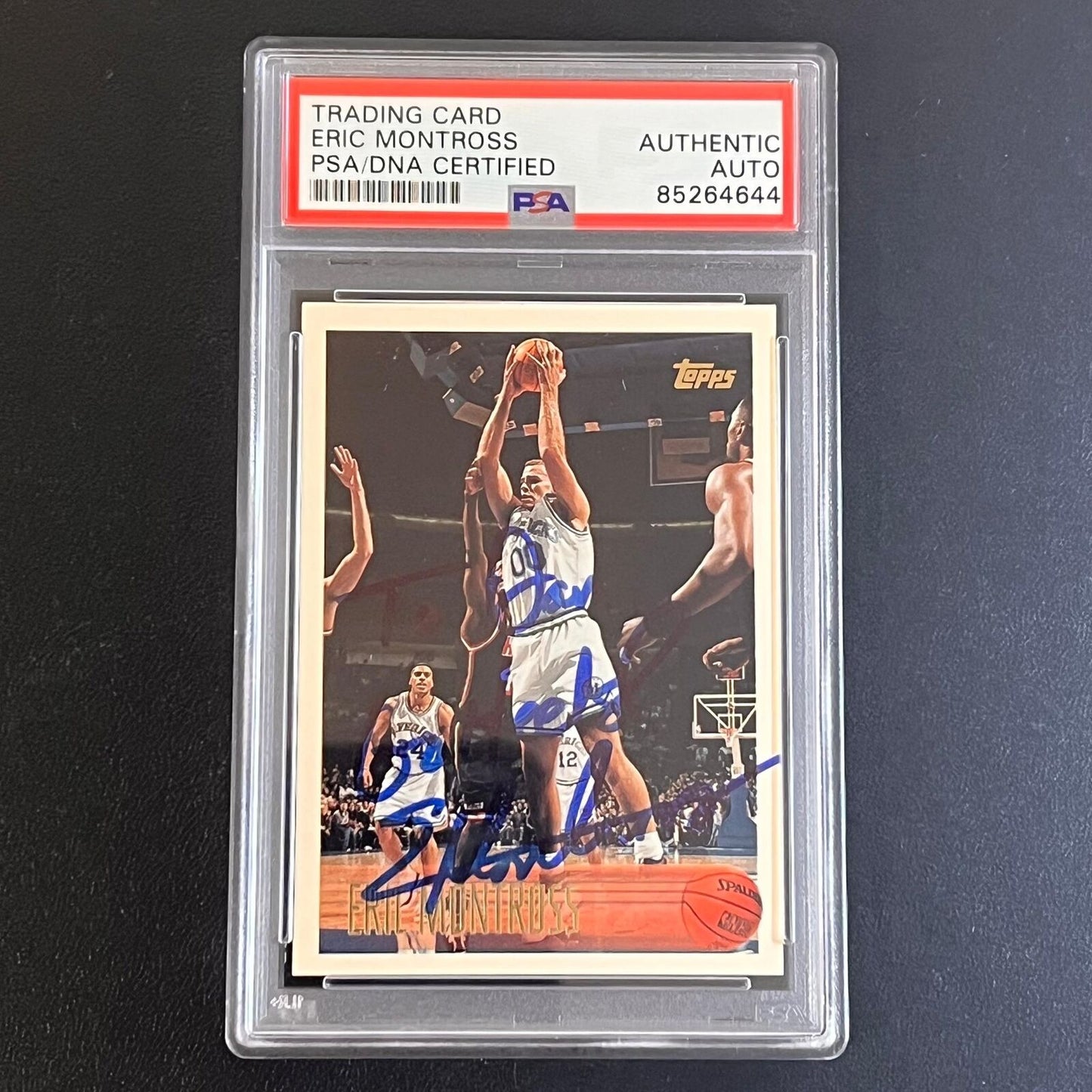 1996-97 Topps #194 Eric Montross Signed card PSA AUTO Slabbed Mavericks