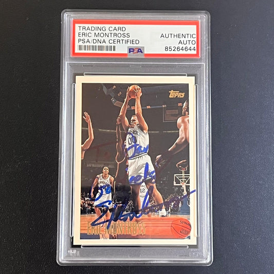 1996-97 Topps #194 Eric Montross Signed card PSA AUTO Slabbed Mavericks