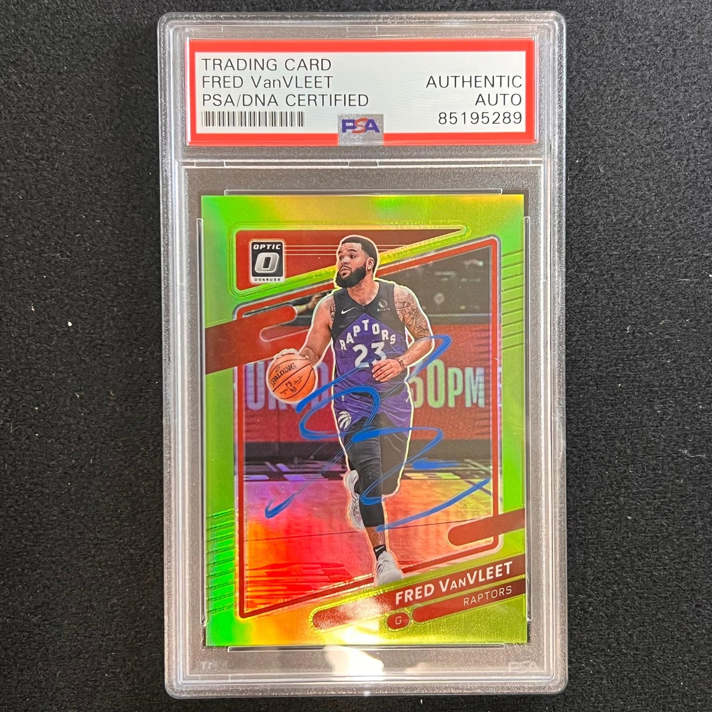 2021-22 Panini Donruss Optic #1 Fred VanVleet Signed Card AUTO PSA Slabbed Rapto