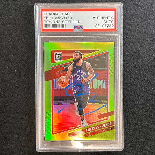 2021-22 Panini Donruss Optic #1 Fred VanVleet Signed Card AUTO PSA Slabbed Rapto