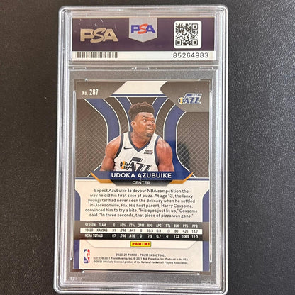 2020-21 Panini Prizm #267 Udoka Azubuike AUTO Signed Card PSA/DNA Encapsulated J