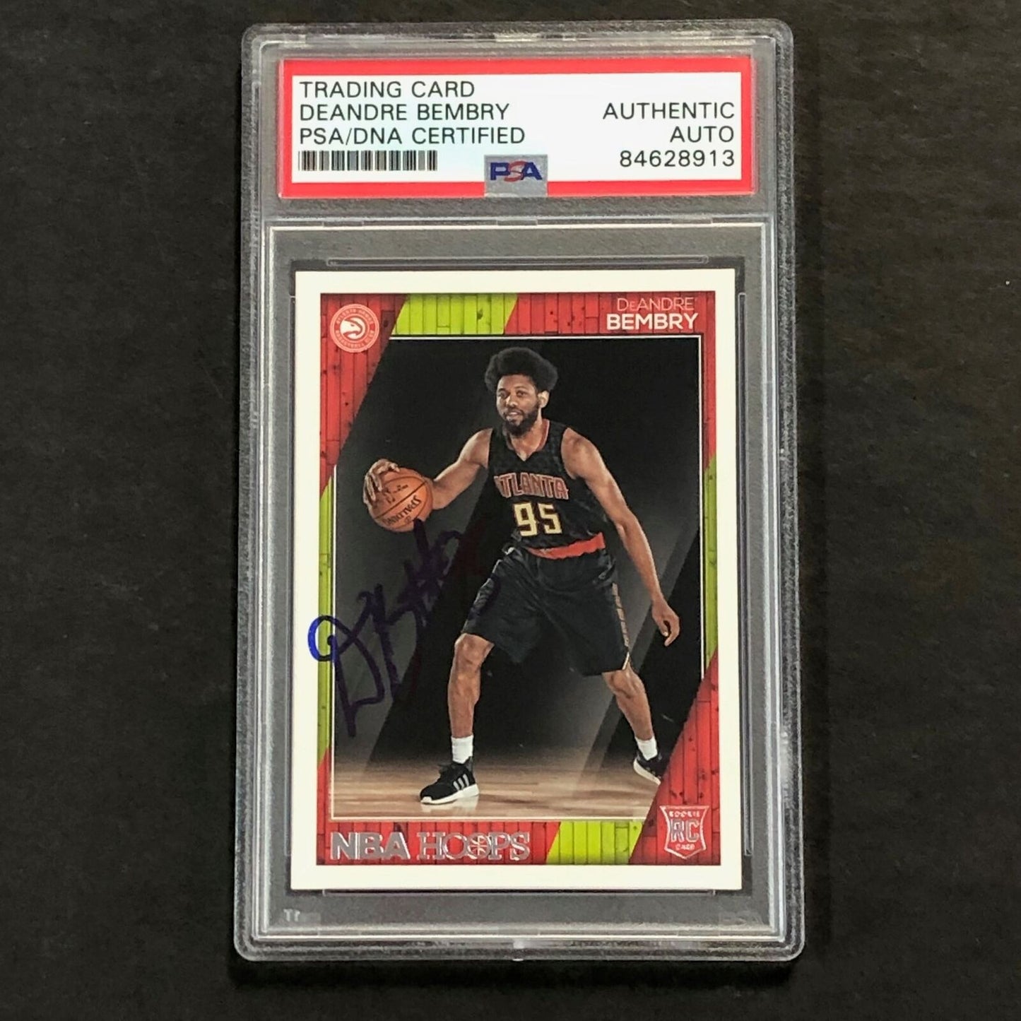 2016-17 NBA Hoops #278 DeAndre Bembry Signed Card AUTO PSA Slabbed RC Hawks