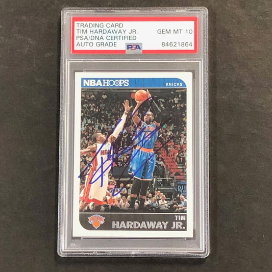 2014-15 NBA Hoops #12 Tim Hardaway Jr. Signed Card AUTO 10 PSA Slabbed Knicks