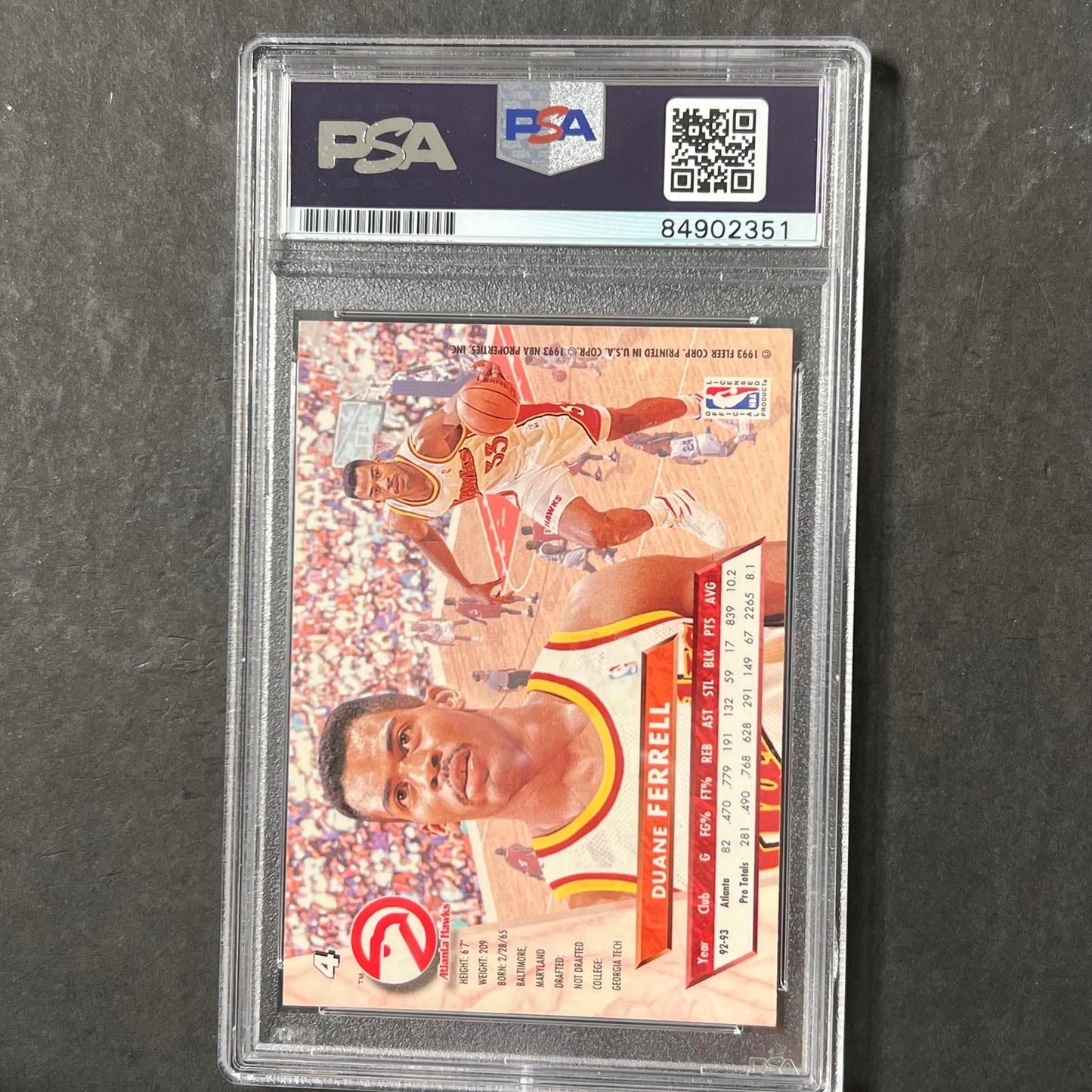 1993-94 Fleer Ultra #4 Duane Ferrell Signed Card PSA Slabbed Hawks