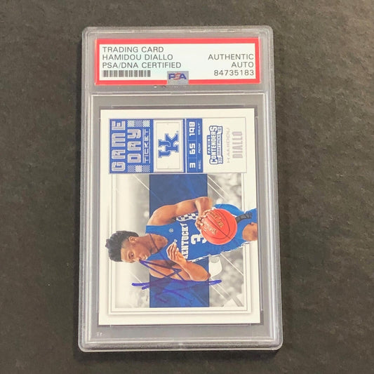 2018-19 Panini Contenders #26 Hamidou Diallo Signed Card AUTO PSA Slabbed RC Ken