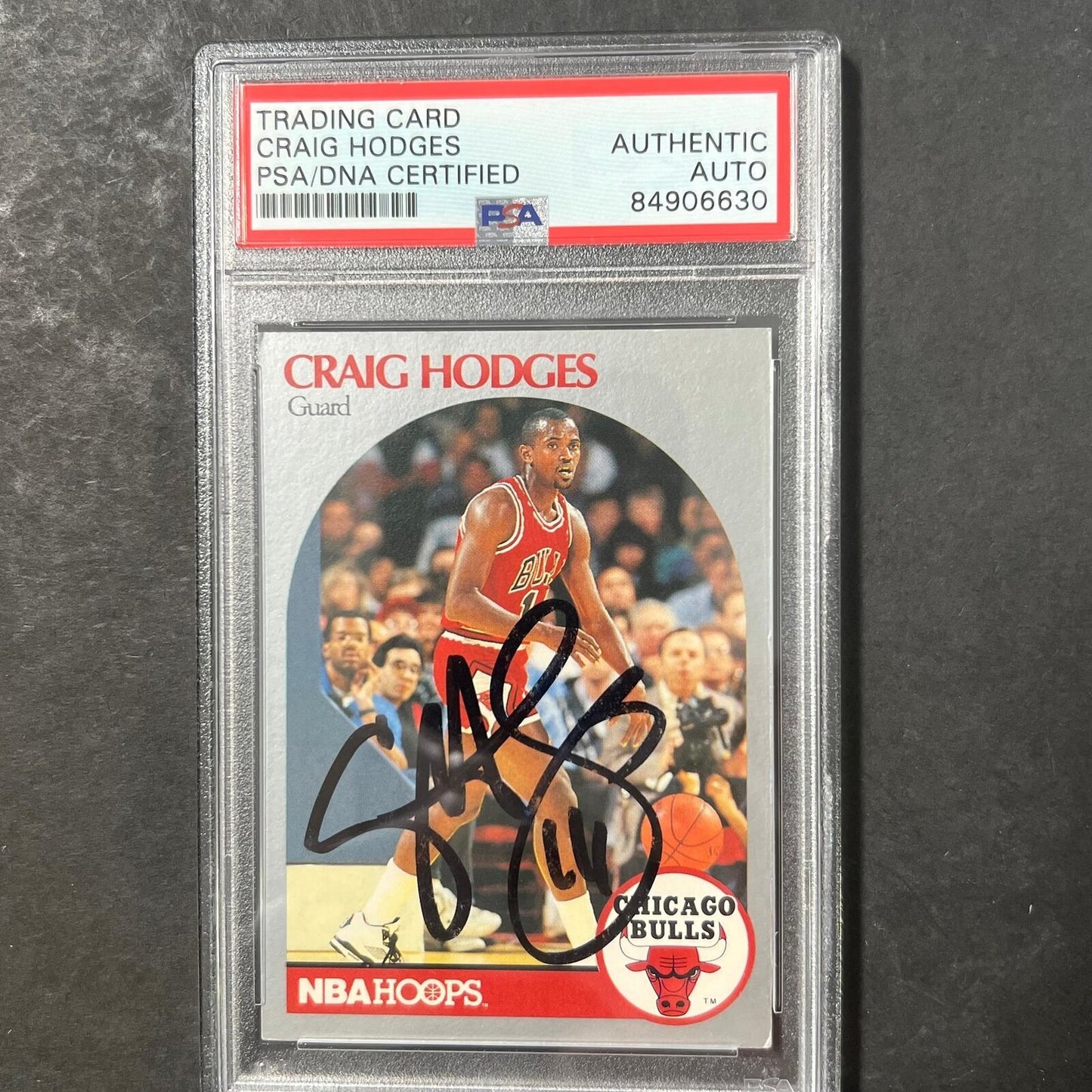 1990 NBA Hoops #64 Craig Hodges Signed Card AUTO PSA Slabbed Bulls