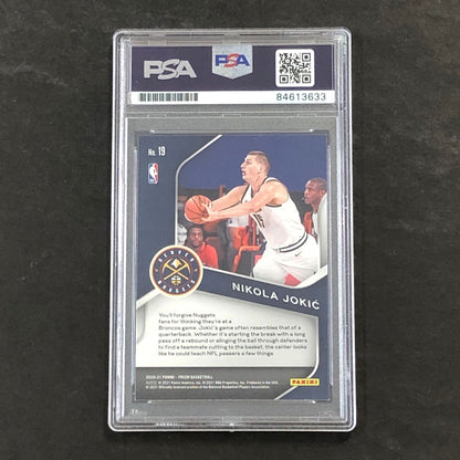 2020-21 Panini Prizm Dominance #19 Nikola Jokic Signed AUTO PSA Slabbed Nuggets