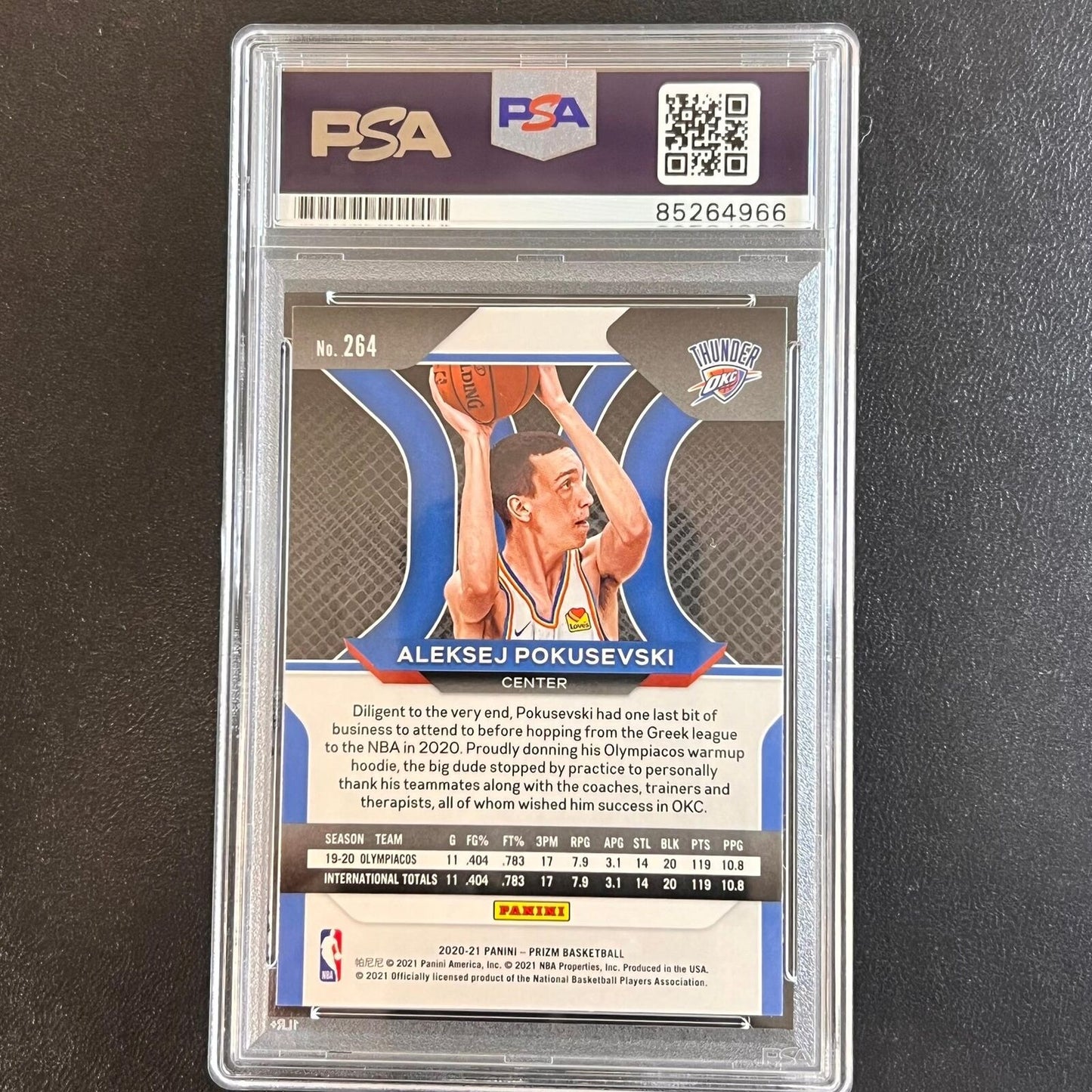 2020-21 Panini Prizm #264 Aleksej Pokusevski Signed Card AUTO PSA Slabbed RC Thu